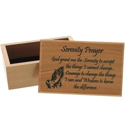 Serenity Prayer Mahogany Keepsake Box