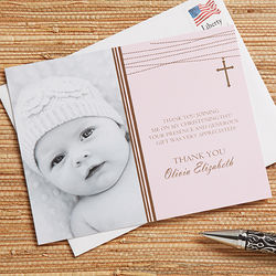 God Bless Baby Personalized Photo Thank You Cards