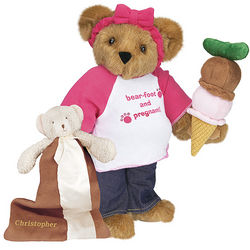 Bear-Foot and Pregnant Teddy Bear with Baby Bear Blanket