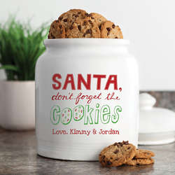Santa Don't Forget the Cookies Personalized Cookie Jar