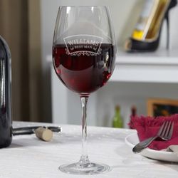 Timeless Wedding Personalized Wine Glass