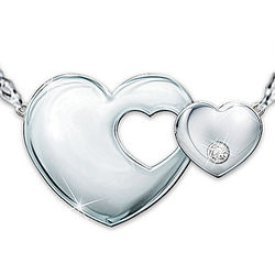 Always My Granddaughter Engraved Heart Diamond Necklace