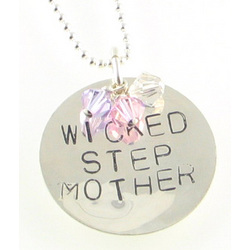 Step Mother Hand Stamped Birthstone Necklace