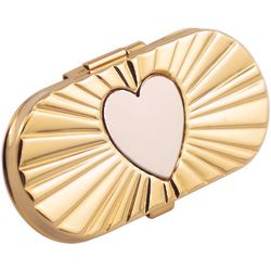 Monogrammed Two Tone Lipstick Clip with Heart