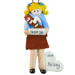Blonde Brownie Girl Personalized Ornament