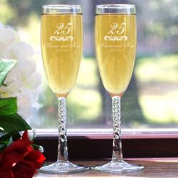 Our Anniversary Personalized Toasting Flutes