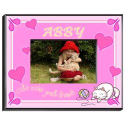 Personalized Girl with Kitten Picture Frame