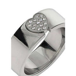 Sparkling Pave CZ Heart Ring