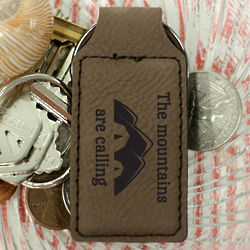 The Mountains are Calling Personalized Leather Key Chain