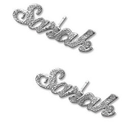Sparkling Sterling Silver Personalized Name Earrings