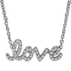 Platinum Plated Love Crystal Necklace