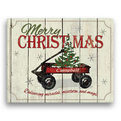 Christmas Wagon Personalized Canvas