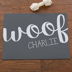Woof or Meow Personalized Pet Meal Mat
