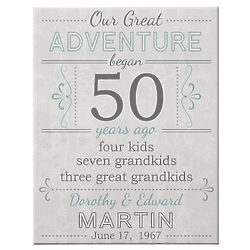 Personalized Our Great Adventure Anniversary Canvas Print