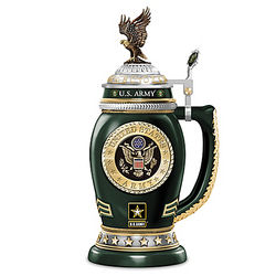 US Army Values Porcelain Stein with Sculpted Eagle Topper