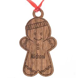 Personalized Gingerbread Boy Wood Ornament