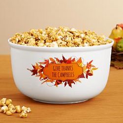 Autumn Leaves Personalized Treat Bowl