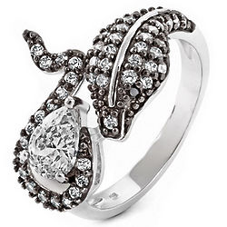 Spy Girl Inspired Queen Cobra CZ Sterling Silver Ring