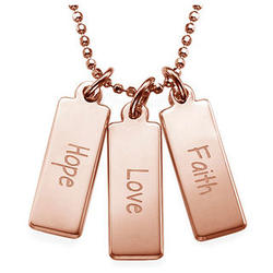 Hope, Love, Faith Inspirational Bar Necklace
