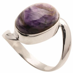 Striking Charoite and Sterling Ring