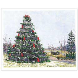 Lobster Trap Christmas Tree, Cape Porpoise, Maine Holiday Cards