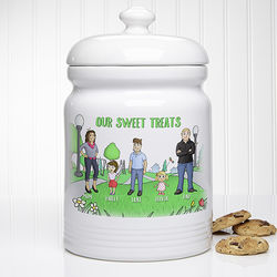 Our Family Characters Personalized Cookie Jar