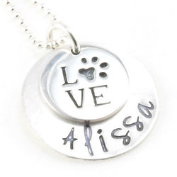 Love My Pets Personalized Hand Stamped Necklace