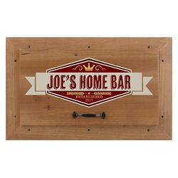 Personalized Outdoor Wood Beverage Cooler in Burgundy