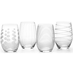 Cheers Collection Stemless Wine Glasses Set