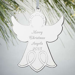 Silver Angel Personalized Holiday Ornament