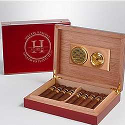 Personalized Special Reserve Piano Finish Wood Cigar Humidor