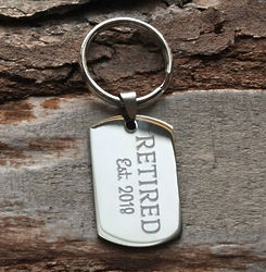 Personalized Year Retired Key Chain