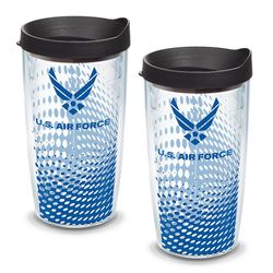 Two 16-Ounce Air Force Tumblers with Lids