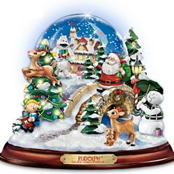 Rudolph the Red-Nosed Reindeer Illuminated Musical Snowglobe