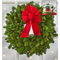 Christmas Wreath with Yankee Candle