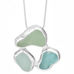 3 Stone Sea Glass Necklace
