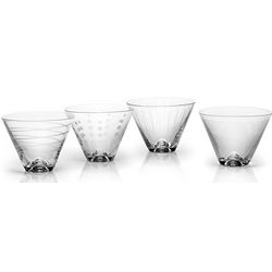 Cheers Collection Stemless Martini Glasses Set