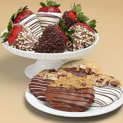 Dipped Cookies and Berries