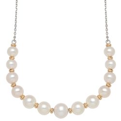 Alternating 14k Gold Bead and Honora Pearl Necklace