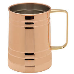 Modernist Copper-Plated Barrel Mug