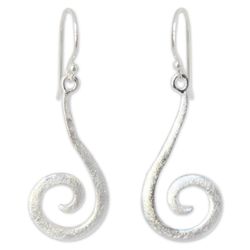 Thai Fern Sterling Silver Dangle Earrings