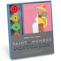 Cocktails Paint-by-Number Postcards Kit