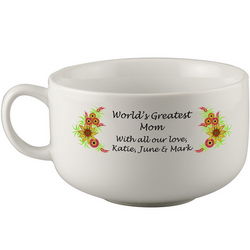 Greatest Mom Personalized Soup Bowl