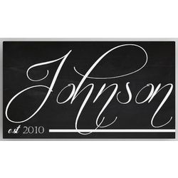 Personalized Family Calli Chalkboard Canvas Sign