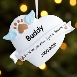Personalized Pet Remembrance Heart Ornament