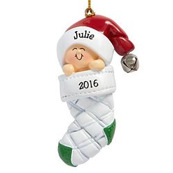 Personalized Baby in Stocking Ornament