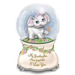 Granddaughter Never Forget That I Love You Elephant Musical Globe
