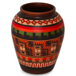 Inca Geometry Cuzco Decorative Vase