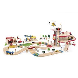 36-Piece Wood Deluxe Road System Toy