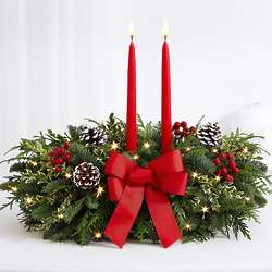 20" Deck the Halls Centerpiece with Lights